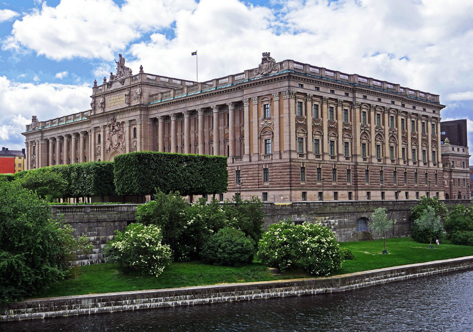スウェーデン・ストックホルムの国会議事堂